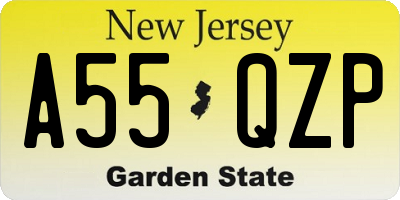 NJ license plate A55QZP