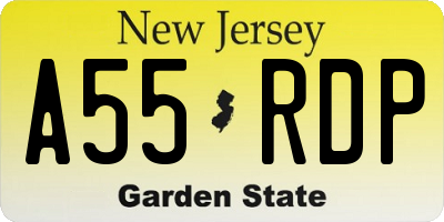 NJ license plate A55RDP