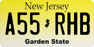 NJ license plate A55RHB