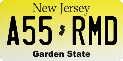 NJ license plate A55RMD