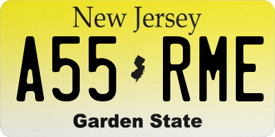 NJ license plate A55RME