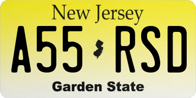 NJ license plate A55RSD