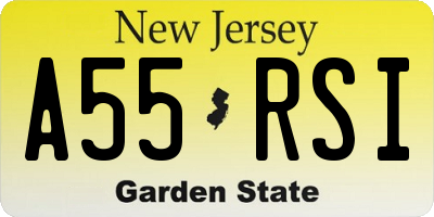 NJ license plate A55RSI