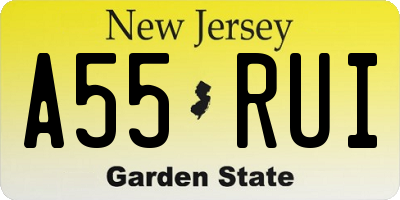 NJ license plate A55RUI
