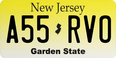 NJ license plate A55RVO