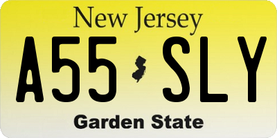 NJ license plate A55SLY