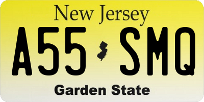 NJ license plate A55SMQ