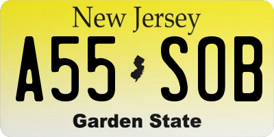 NJ license plate A55SOB