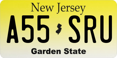 NJ license plate A55SRU