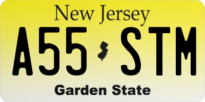 NJ license plate A55STM