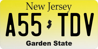 NJ license plate A55TDV