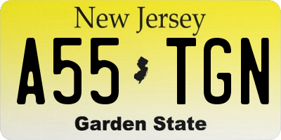 NJ license plate A55TGN