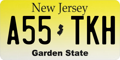 NJ license plate A55TKH