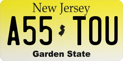 NJ license plate A55TOU