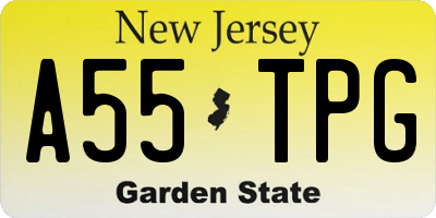 NJ license plate A55TPG