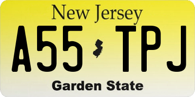 NJ license plate A55TPJ