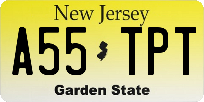 NJ license plate A55TPT