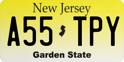 NJ license plate A55TPY
