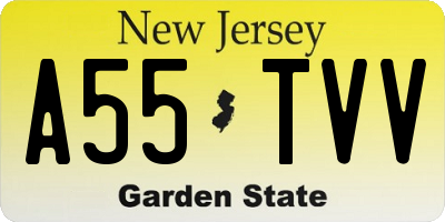 NJ license plate A55TVV