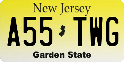 NJ license plate A55TWG