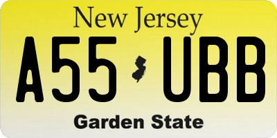 NJ license plate A55UBB