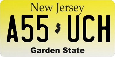 NJ license plate A55UCH