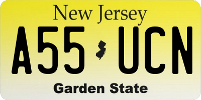 NJ license plate A55UCN