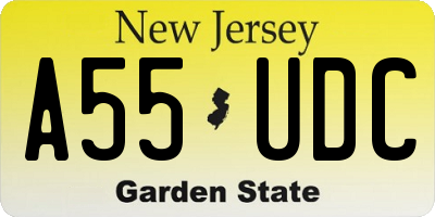 NJ license plate A55UDC