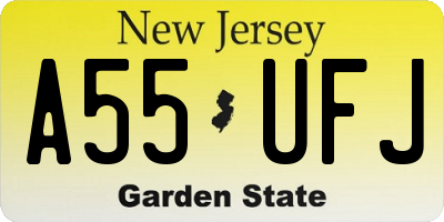 NJ license plate A55UFJ