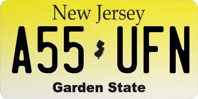NJ license plate A55UFN