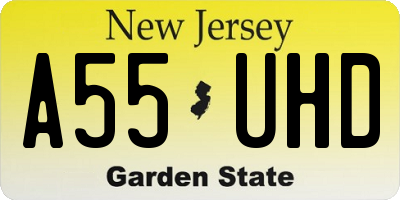 NJ license plate A55UHD