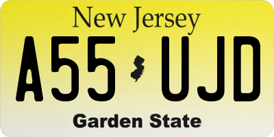 NJ license plate A55UJD