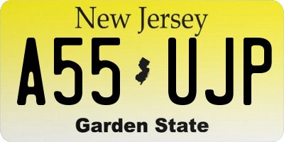 NJ license plate A55UJP
