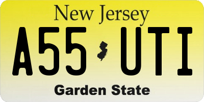 NJ license plate A55UTI