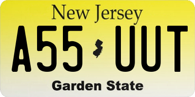 NJ license plate A55UUT