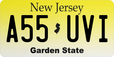 NJ license plate A55UVI