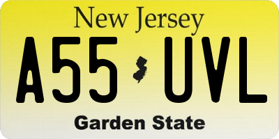 NJ license plate A55UVL
