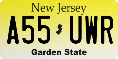 NJ license plate A55UWR