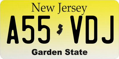 NJ license plate A55VDJ