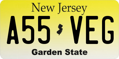 NJ license plate A55VEG