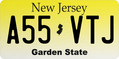 NJ license plate A55VTJ