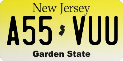 NJ license plate A55VUU