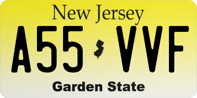 NJ license plate A55VVF