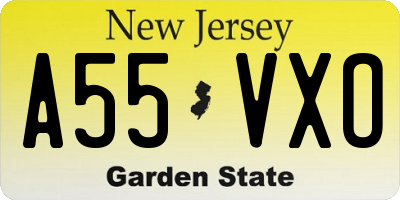 NJ license plate A55VXO