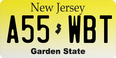 NJ license plate A55WBT
