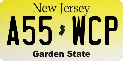 NJ license plate A55WCP