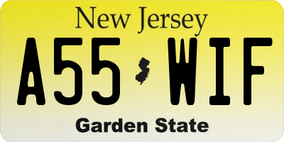 NJ license plate A55WIF