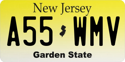 NJ license plate A55WMV