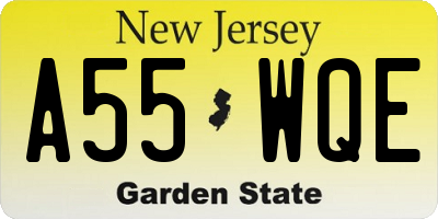 NJ license plate A55WQE