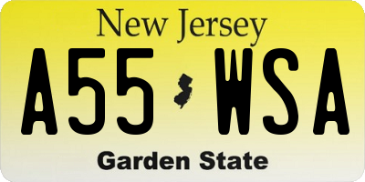 NJ license plate A55WSA